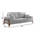 Ver imagem 2 de Sofá 3 Lugares Living M-130 Veludo Martins Cinza