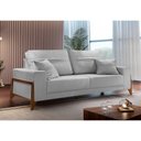 Ver imagem 3 de Sofá 3 Lugares Living M-130 Veludo Martins Cinza