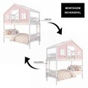 Ver imagem 6 de Beliche Infantil Casinha Dos Sonhos com Varanda Madeira Maciça Rosa/ Branco Megamobilia