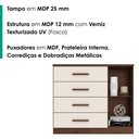 Ver imagem 4 de Comoda 4 Gavetas 1 Porta Novage 115 cm Jacaranda Off White Zanz
