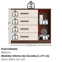 Ver imagem 3 de Comoda 4 Gavetas 1 Porta Novage 115 cm Jacaranda Off White Zanz