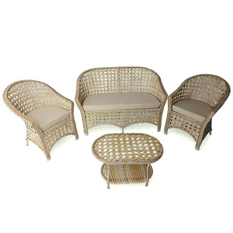 Conjunto Bali Telado em Fibra Sintética Area Externa Jardim Varanda