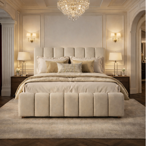 Cama Queen Cabeceira Florença Estofada Linho Luxo