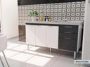 Ver imagem 2 de Gabinete Cozinha Fit 114cm - Branco/grafite - Fimap