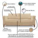 Ver imagem 2 de Sofá 2 Lugares Berlim Linho 1,70m Pés em Madeira Maciça - Dourado