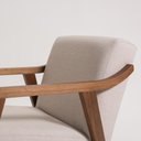 Ver mais imagens de Poltrona Decorativa Flavia Bege em Algodão com Braços e Estrutura em Madeira Maciça - Ease