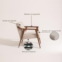 Ver imagem 6 de Poltrona Decorativa Flavia Bege em Algodão com Braços e Estrutura em Madeira Maciça - Ease