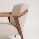 Ver imagem 7 de Poltrona Decorativa Flavia Bege em Algodão com Braços e Estrutura em Madeira Maciça - Ease