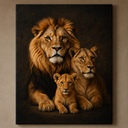 Ver imagem 3 de Quadro Decorativo Família de Leões Canvas Premium Sala 60x90