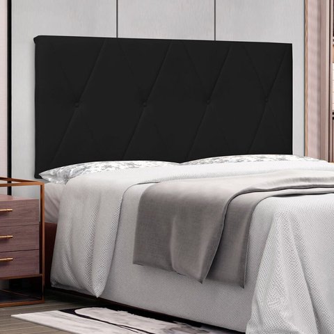 Cabeceira Suspensa Solteiro 90cm Aquilla Preto