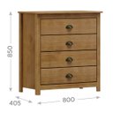 Ver imagem 5 de Conjunto Quarto: Guarda-roupa 3 Portas, Cômoda 4 Gavetas Freijó Topázio Madeira Pinus - Finestra