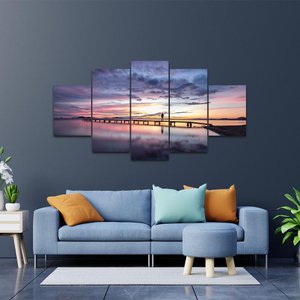 Kit Placas Quadros Decorativos 5 Pçs 3d Borda Infinita Ponte