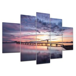 Kit Placas Quadros Decorativos 5 Pçs 3d Borda Infinita Ponte - 3