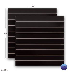 2 Paineis Canaletado Preto 1,22 X 1,22