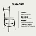 Ver imagem 4 de Cadeira de Jantar para Sala e Cozinha Estrutura Preto Liz:Branco