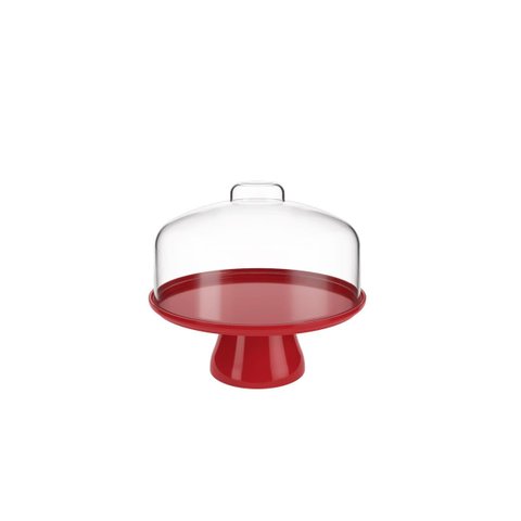 Kit Boleira com 4 Pratos/4 Garfos Brinox 99327/1465 Vermelho