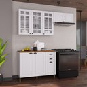 Ver imagem 2 de Cozinha Compacta Bariloche 8 Portas 2 Gavetas com Vidro e Tampo 100% MDF 6225 Branco - Indékes