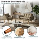 Ver imagem 2 de Kit Namoradeira e Poltrona Decorativa para Sala Recepção Manicure Consultório Alice Tecido Suede