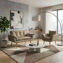 Ver imagem 1 de Kit Namoradeira e Poltrona Decorativa para Sala Recepção Manicure Consultório Alice Tecido Suede
