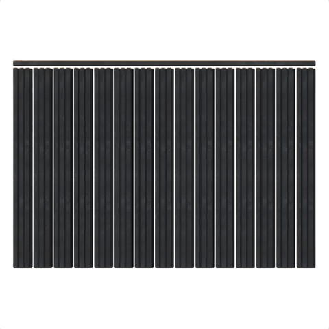Kit Cabeceira King Painel Ripado Eva 20RIPAS de 1,1m Black com Textura Preta com Acabamento Superior