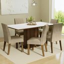 Ver imagem 1 de Conjunto Sala de Jantar Mesa Tampo de Madeira 6 Cadeiras Rustic/branco/imperial Renata Madesa