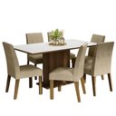 Ver imagem 2 de Conjunto Sala de Jantar Mesa Tampo de Madeira 6 Cadeiras Rustic/branco/imperial Renata Madesa