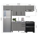 Ver imagem 3 de Cozinha Modulada Compacta 4 Peças Diamante Cinza/Chumbo/Titânio