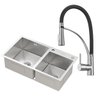 Kit Cuba Dupla Gourmet Nápoles Aço Inox 304 e Torneira Gourmet Florença Monocomando Goldenx - 1