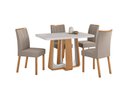 Ver imagem 1 de Conjunto Sala de Jantar Mesa Sintonia 120 Tampo Vidro Maxi Off com 4 Cadeiras Téssera - Lopas Amendo