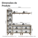 Ver imagem 3 de Rack para TV até 70 Polegadas + Prateleira 200cm Crema Nice Madesa 02