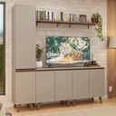 Ver imagem 1 de Rack para TV até 70 Polegadas + Prateleira 200cm Crema Nice Madesa 02