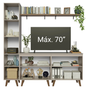 Ver imagem 5 de Rack para TV até 70 Polegadas + Prateleira 200cm Crema Nice Madesa 02