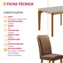 Ver imagem 7 de Mesa de Jantar Liz 120cm Tampo MDF Vidro Canto Copo com 4 Cadeiras Lorena