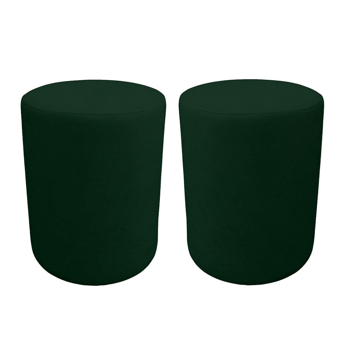 Kit 2 Puff Cilindro Live para Sala e Quarto Suede Verde - Lh Decor Los Hermanos Decor Kit Puff Cilin