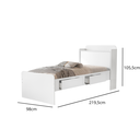 Ver imagem 2 de Cama de Solteiro Tamires Branco de Mdf com Gavetas Prateleira e Baú para Quarto Moderna