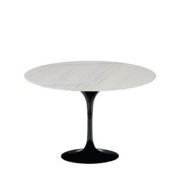 Mesa de Jantar Saarinen Tulipa Redonda - 80 Cm - Marmore Espirito Santo - Base Preta - 1