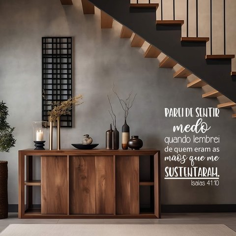 Adesivo de Parede Salmo Isaías 41:10 Parei de Sentir Medo Quando Lembrei