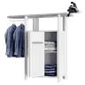 Passadeira Panto Movel para passar roupa c/Tecido Térmico porta e prateleira-Branco multivisao PASSA - 2