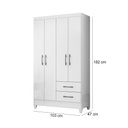 Ver imagem 2 de Guarda Roupa Solteiro Chile Branco Moval