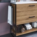 Ver imagem 4 de Gabinete Para Banheiro com lavatório 80cm P1008 Placa e Ponto Placa e Ponto Preto/Mel