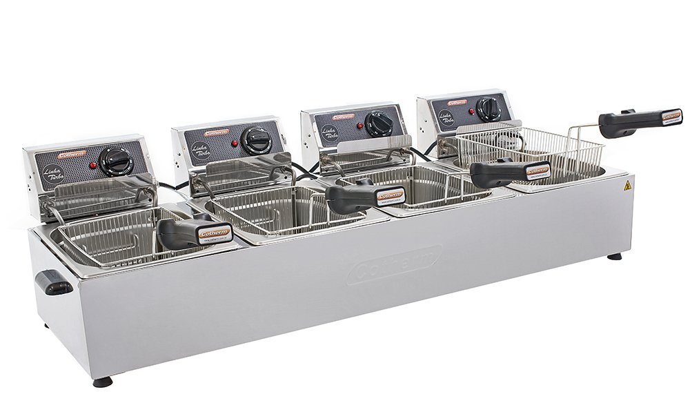 FRITADEIRA ELETRICA PROFISSIONAL TURBO 4 CUBAS 5 LITROS CADA Cotherm