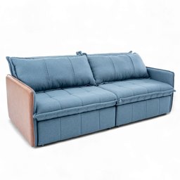 Sofá Cama Casal 2 Lugares 2,50m Domani Linho Azul - Loja Sheep - 7