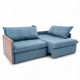 Sofá Cama Casal 2 Lugares 2,50m Domani Linho Azul - Loja Sheep - 4