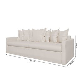 Sofá Living Laguna 2,80m com Capa Removível Lavável - 6