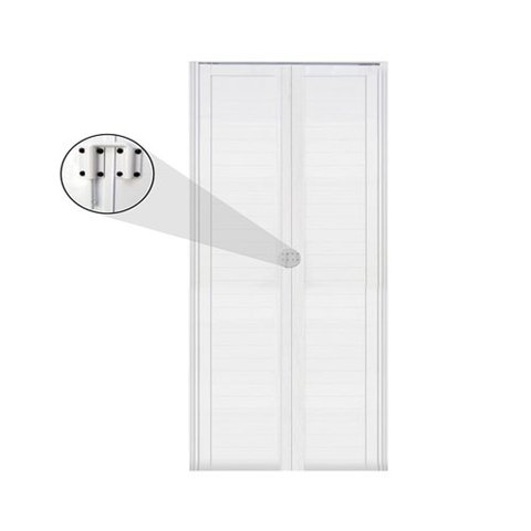 Porta de Alumínio Camarão Com Trinco Lado Direito 210x80cm Branco Allo Esquadrias