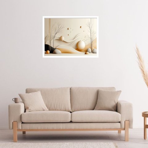 Quadro Decorativo Minerais Abstrato - 50x70cm:moldura Preta