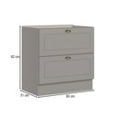 Ver imagem 3 de Balcão de Cozinha 80 cm Americana 2 Gavetas Cinza - Henn