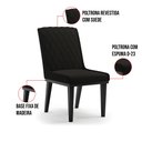 Ver imagem 3 de Cadeira Sala de Jantar Base Madeira Preto Kit 4 Sofia Suede Preto D03 - D'Rossi