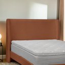 Ver imagem 1 de Cabeceira Estofada Montreal 155cm para Cama Box Casal Bouclê - Sofa Store:bouclê Terracota