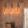 Luminária de Corda de sisal do vintage lâmpada pendente retro industrial lâmpada pendurada criativo  - 5